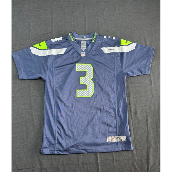 Nike Other - Nike Seattle Seahawks Russell Wilson 3 On Field Jersey Navy Blue Youth XL 18/20